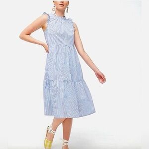 J.Crew Factory tiered midi ruffle dress, size 8